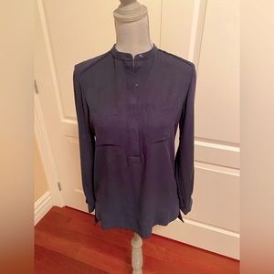 Zara Sheer Office Dress Shirt Dark Blue- 2 Sizes (XS&Small)